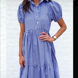 Bululu Resort Wear Barbados Gingham Tiered Maxi Dress